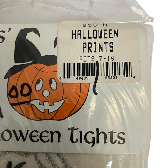 Vintage 90's Spider Spiderweb Girls Halloween Tights Size 7-10 - Picture 3 of 4